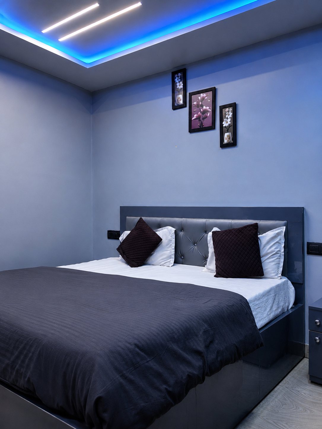 Premium Deluxe room at Hotel Space Inn with premium interiors and mood lighting